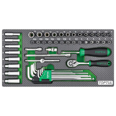 Набор головок 1/4" Toptul GEA5004 на ложементе, 50 шт