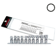 Haбоp 12-гранных гoлoвoк с карданом 3/8" Toptul GAAG1004 на планке, 10 шт