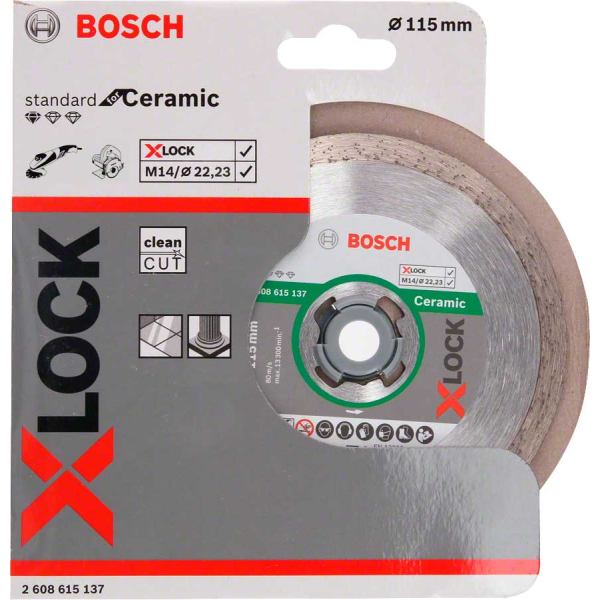 Алмазный диск Bosch X-Lock Standard for Ceramic 115x22,23x1,6x7 мм