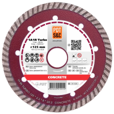 Алмазний круг по залізобетону PDT Concrete 1A1R Turbo 115х2,2х8х22,2 мм