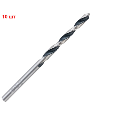 Сверло спиральное Bosch HSS-PointTeQ, 4х43х75 мм, 10 шт