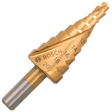 Сверло ступенчатое Bosch HSS-TiN, 9 ступ., 4-20 мм, 8 мм