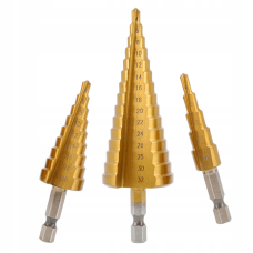 Набір свердел ступінчастих Hoegert, 4-32 мм, 3 шт