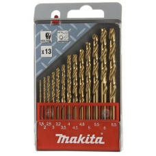 Набор сверл спиральных Makita HSS-TiN, 1.5-6.5 мм, 13 шт