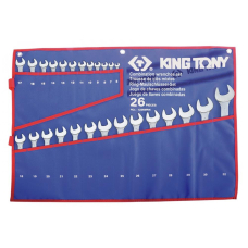 Набор ключей рожково-накидных King Tony 6-32 мм в чехле, 26 шт