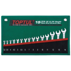 Набор рожковых ключей 15°х75° 3,2-14 мм Toptul GRAJ1501 15 шт