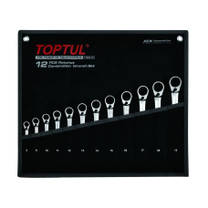 Набір ключів комбінованих з реверсивною тріскачкою Toptul GPAQ120З 8-19 мм у чохлі 12 шт