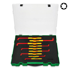 Набор ключей TORX диэлектрических VDE Toptul GZC0911 T10-T50 9 шт