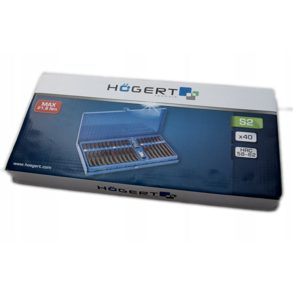 Набір біт Hoegert TORX, HEX, Spline в кейсі 40 ш
