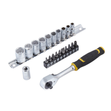 Набор торцевых головок и бит Stanley 1/4" с аксессуарами, 22 шт