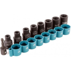 Набір ударних торцевих головок Makita 1/2" з адаптером, 9 шт