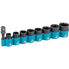 Набор ударных торцевых головок Makita 3/8" с адаптером, 9 шт