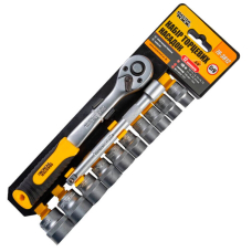 Набор насадок торцевых MasterTool CrV 3/8'' 10-24 мм, удлинитель 150 м, трещетка 72Т 12 шт