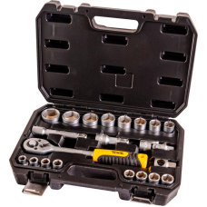 Набір насадок торцевих MasterTool CrV 1/2'' 10-32 мм тріскачка 72Т 21 шт у кейсі