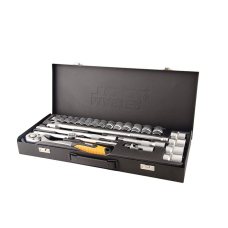 Набір насадок торцевих MasterTool Profi CrV 1/2'' 10-32 мм тріскачка 72Т, 24 шт у кейсі