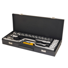 Набір насадок торцевих MasterTool Profi CrV 1/2'' 10-32 мм тріскачка 72Т, 24 шт у кейсі