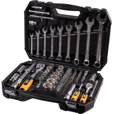 Набор насадок торцевых MasterTool Profi CrV 1/4"-1/2" трещетка 72Т 82 шт в кейсе