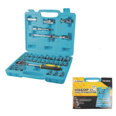 Набор насадок торцевых MasterTool Титул CrV 1/2'' трещотка 24 зуба, 32 шт в кейсе