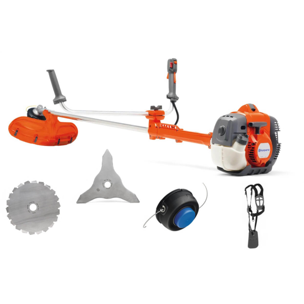 Мотокоса Husqvarna 336FR с триммерной головкой T35 M12, ножом Multi 300-3, диском Scarlett 200-22 и подвесной системой Balance 35