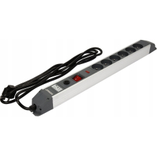 Подовжувач із алюмінієвим корпусом Sthor 3 м 6 розеток